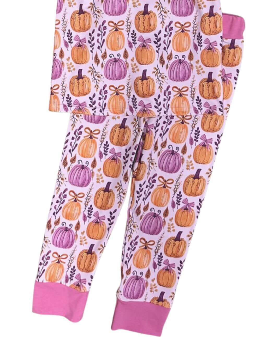 Autumn Glow Girls Pumpkin Print Lounge Set - Sydney So Sweet