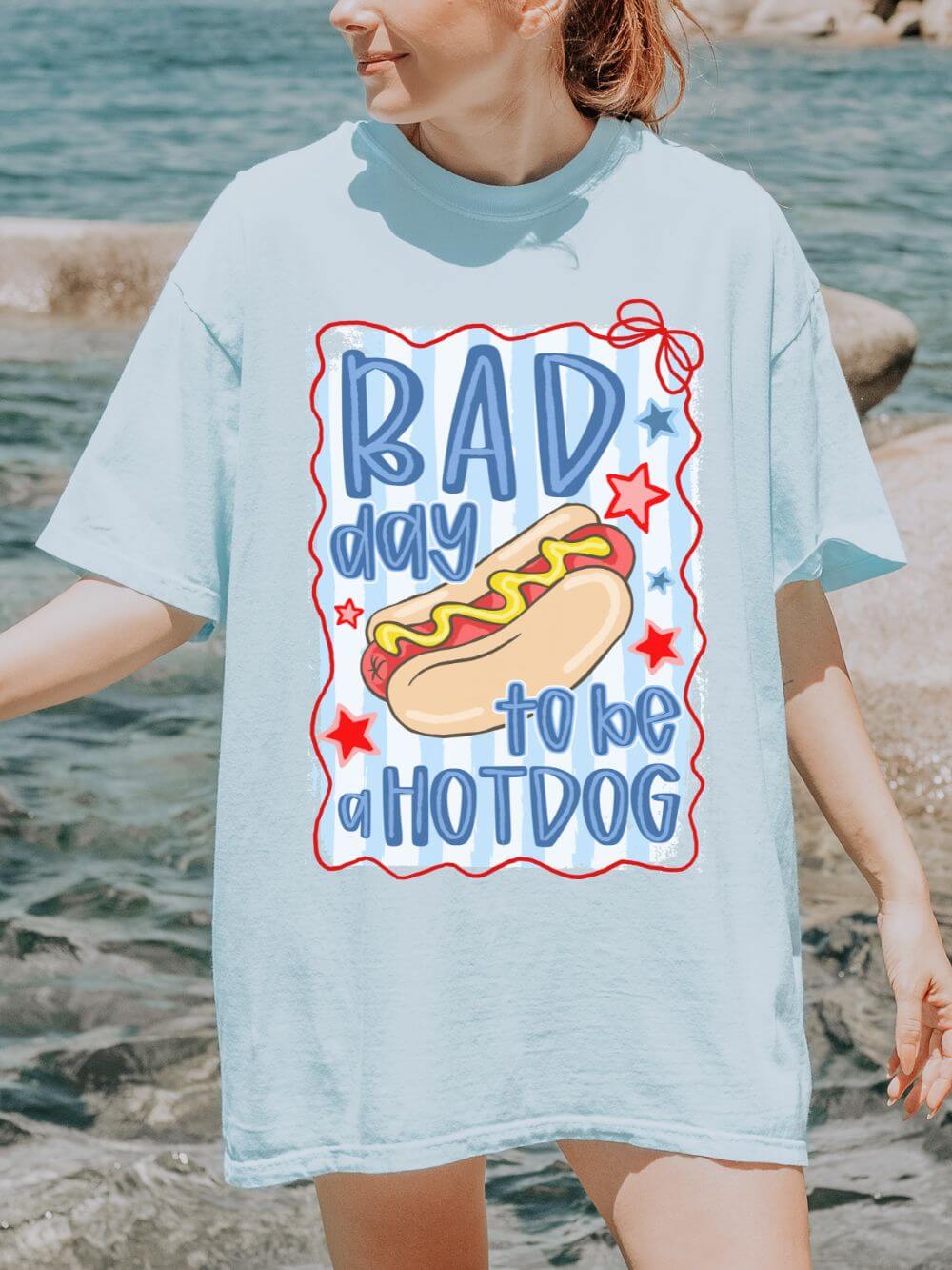 Bad Day to Be a Hotdog T-Shirt Funny Retro Patriotic Graphic Tee