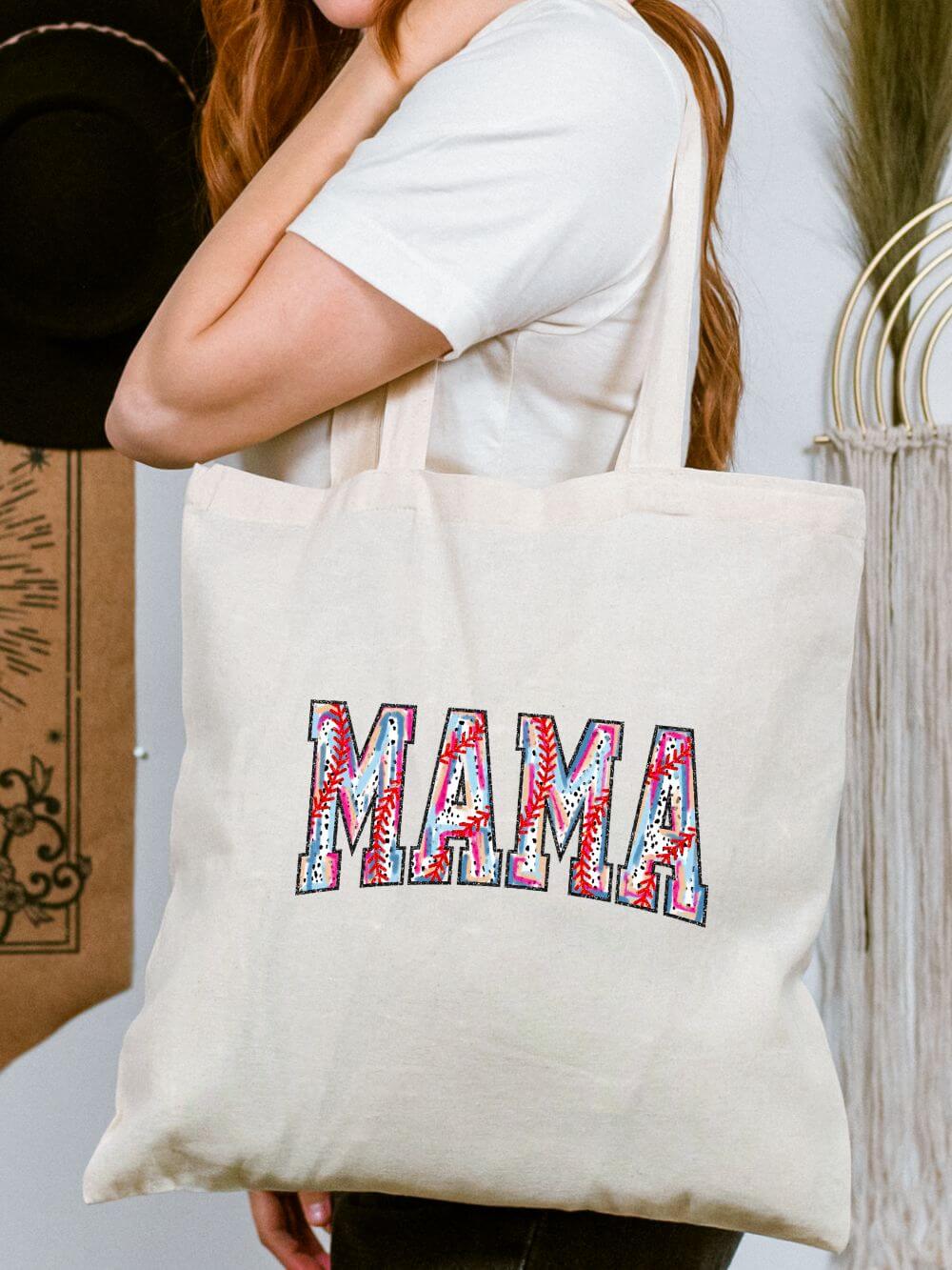 Baseball Mama Cotton Canvas Tote Bag
