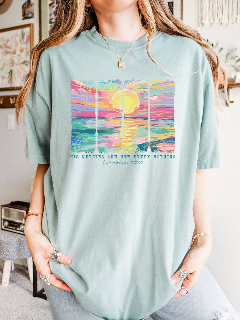 His Mercies are New Bible Verse Christian Unisex Comfort Colors Graphic T-Shirt - Sydney So Sweet