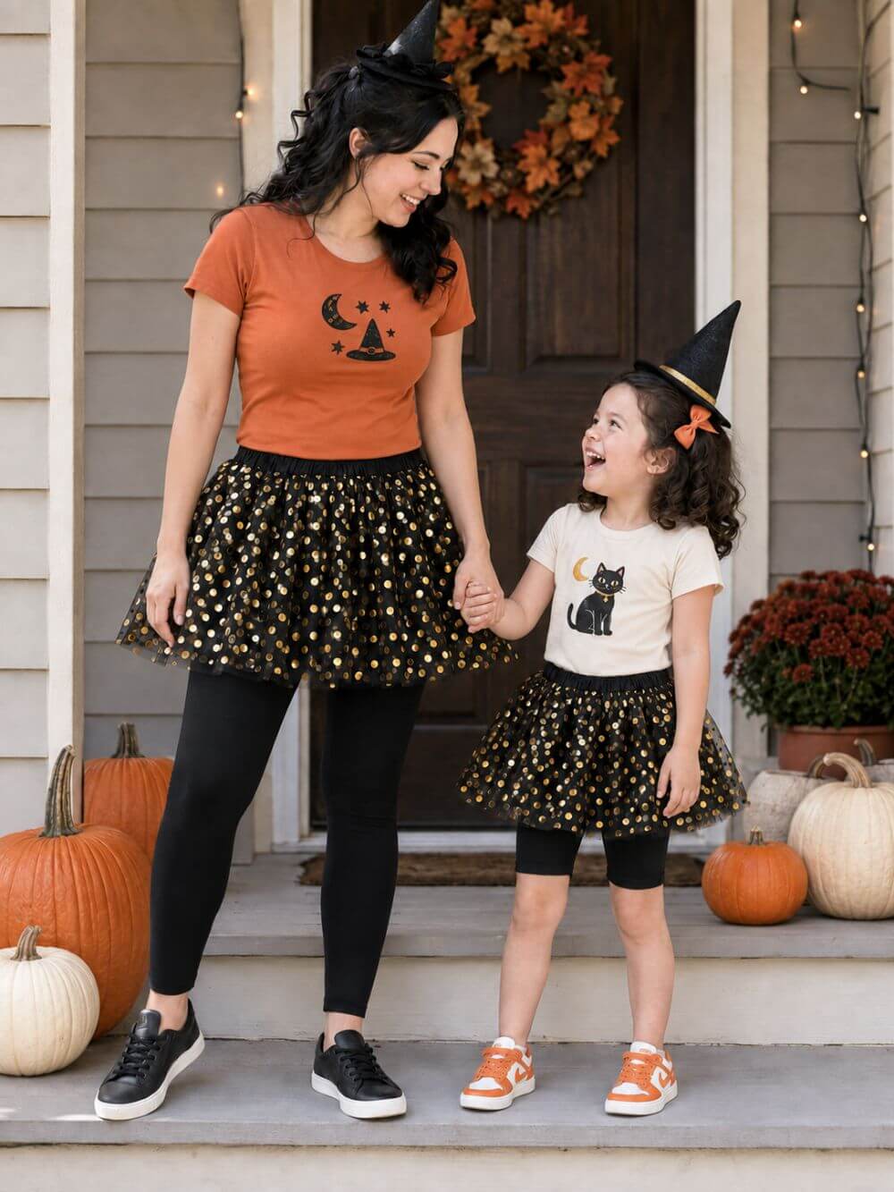 Black & Gold Polka Dot Tutu Skirt – Costume Tulle Skirt for Girls, Women & Plus Sizes