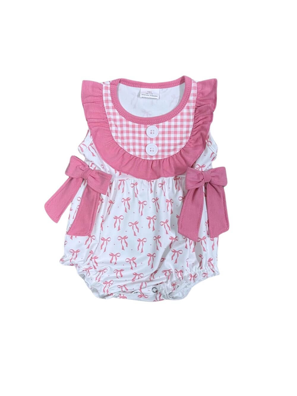 Blushing Bows Girls Coquette Baby Bubble Romper - Sydney So Sweet