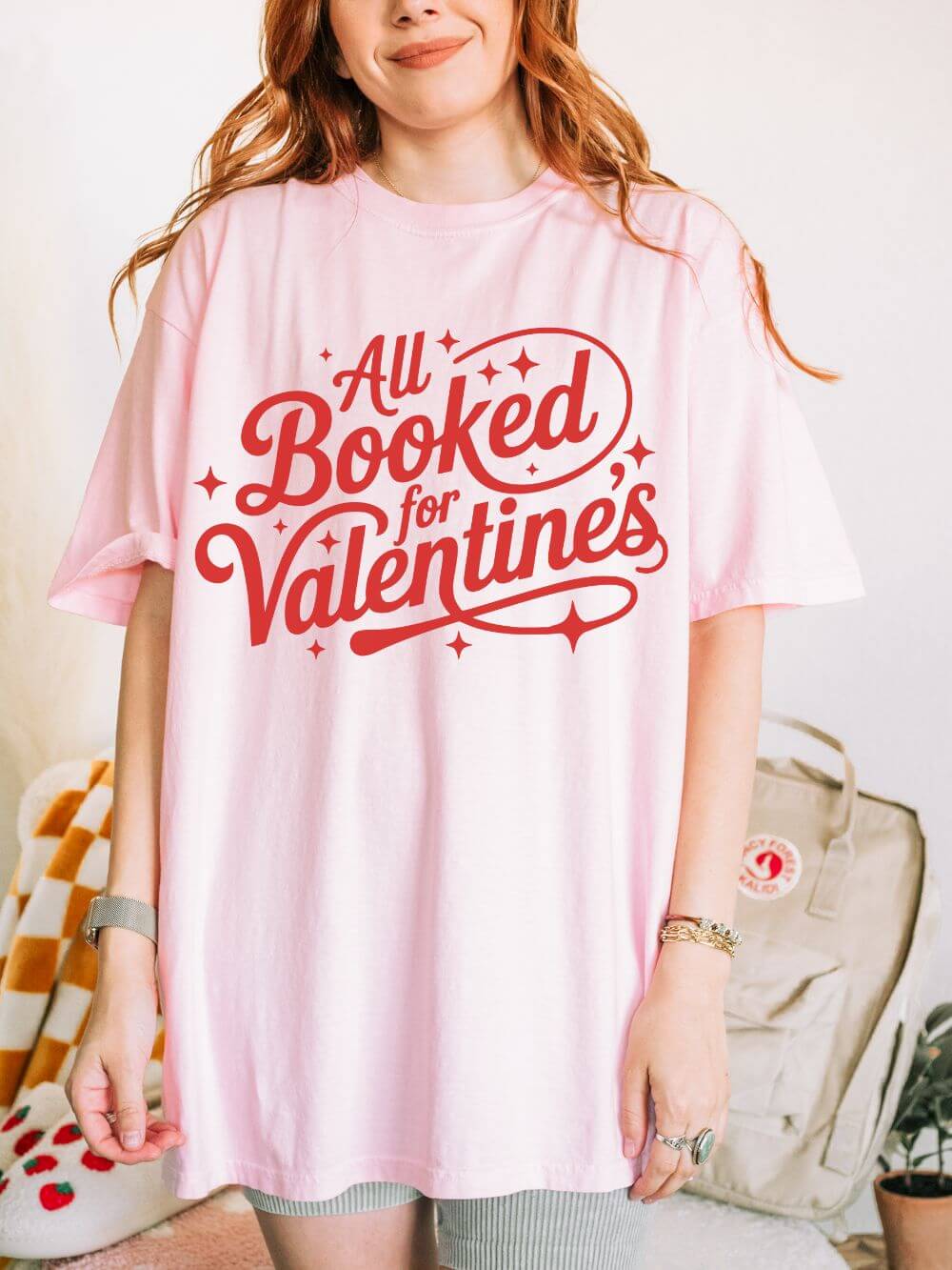 All Booked For Valentine's Book Lovers Graphic T-Shirt Unisex Short Sleeve Tee - Sydney So Sweet