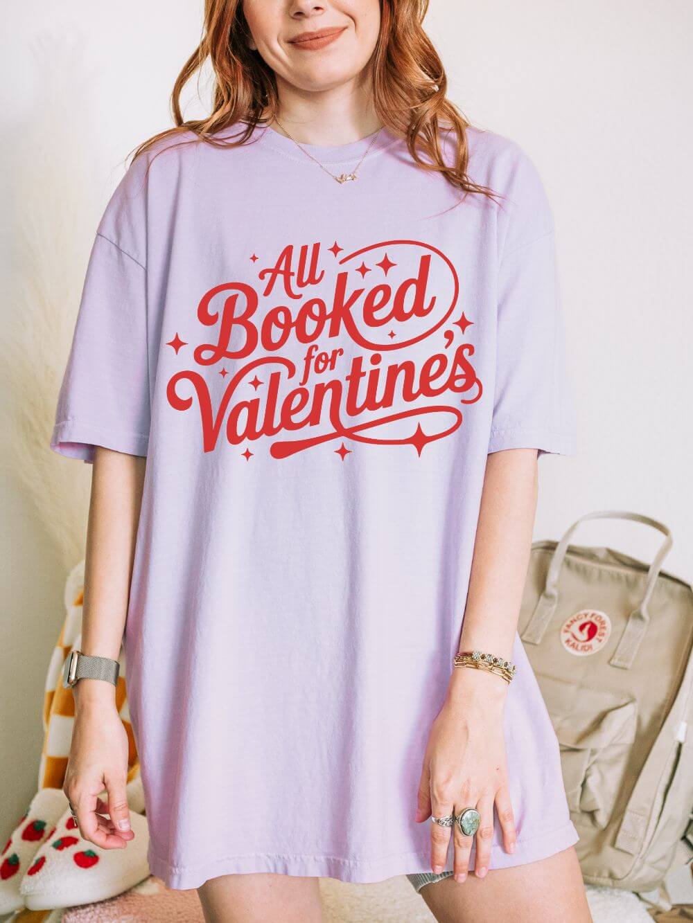 All Booked For Valentine's Book Lovers Graphic T-Shirt Unisex Short Sleeve Tee - Sydney So Sweet