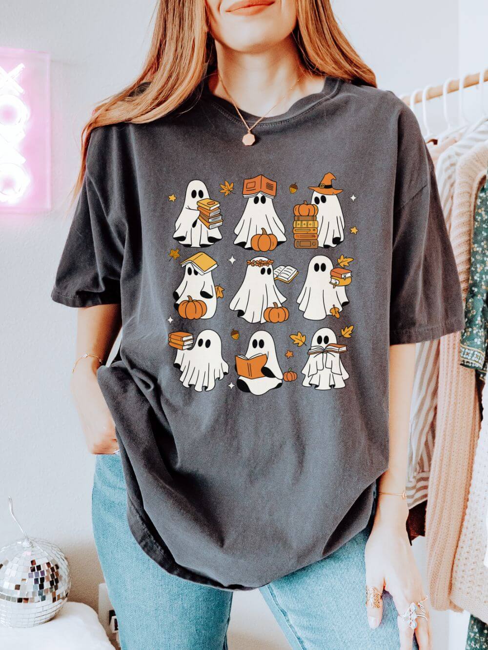 Bookish Boos Halloween Unisex Tee Comfort Colors Short Sleeve Book Lover Graphic T-Shirt - Sydney So Sweet
