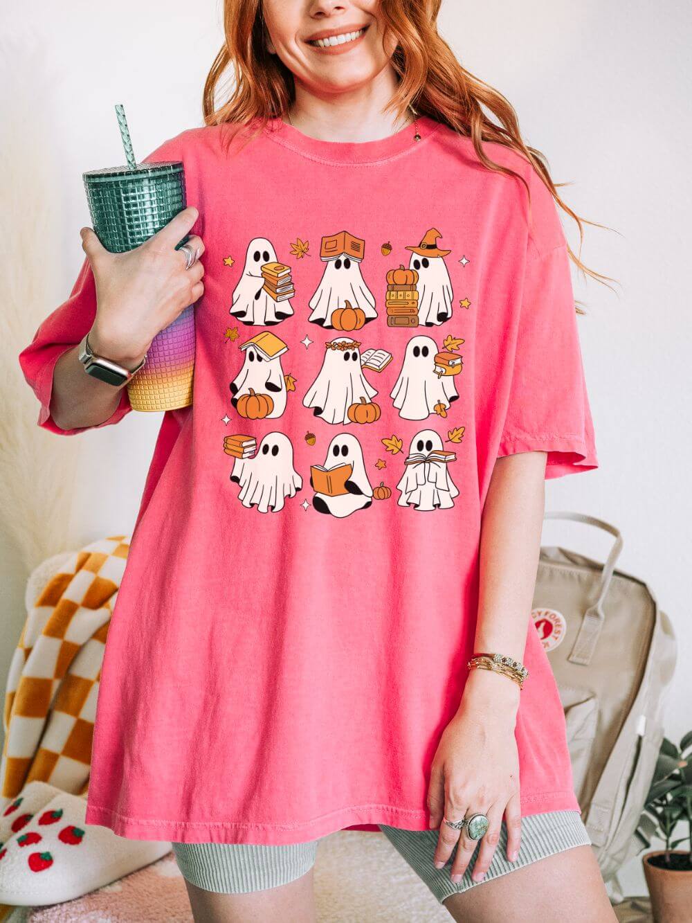 Bookish Boos Halloween Unisex Tee Comfort Colors Short Sleeve Book Lover Graphic T-Shirt - Sydney So Sweet