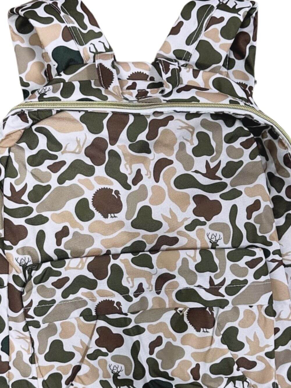 Brown Camo Print Bows Kids' Full Size School Backpack - Sydney So Sweet