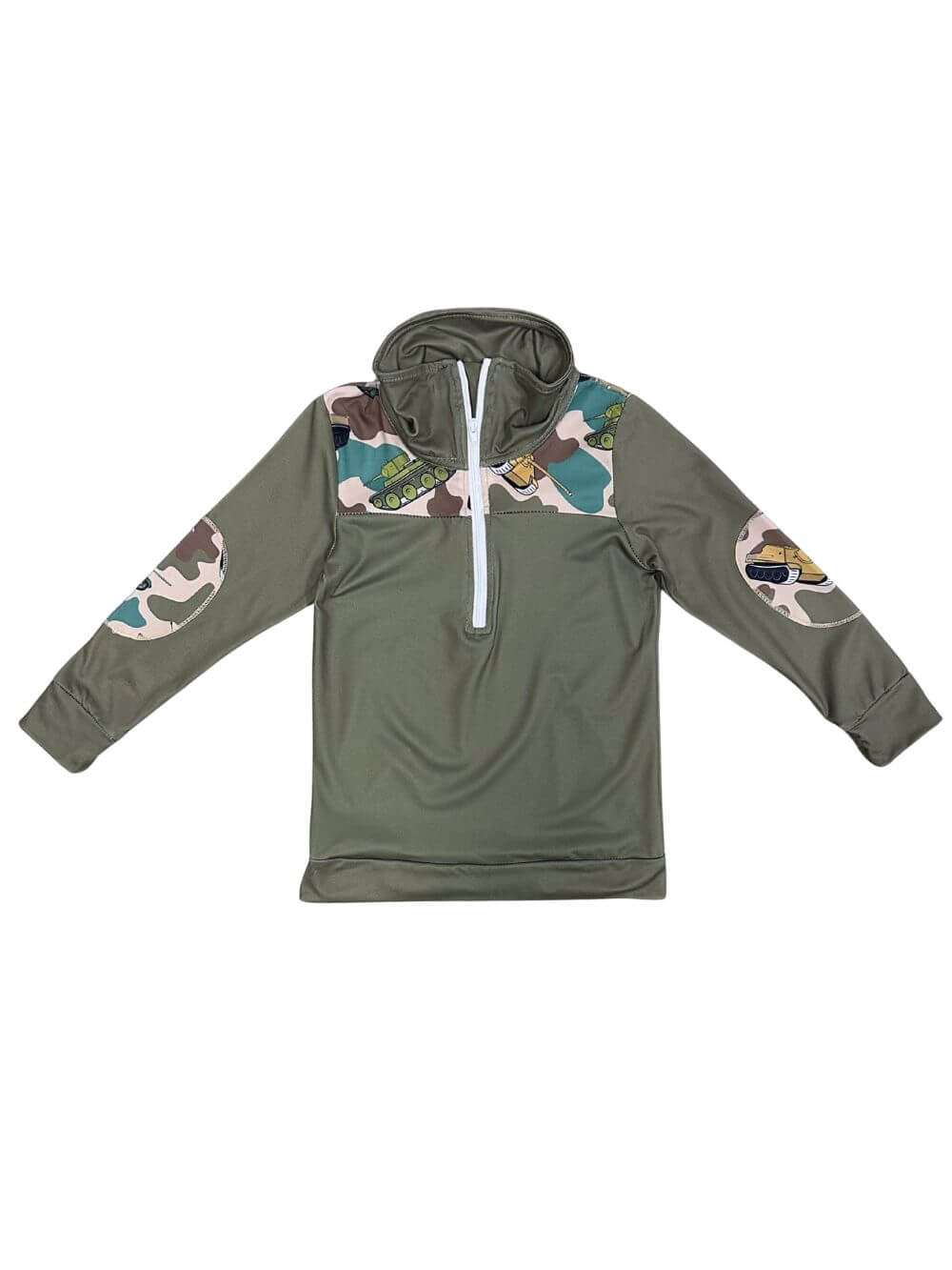 Camo Cool Boys Quarter Zip Pullover Top - Sydney So Sweet