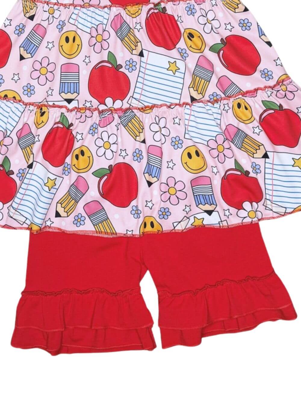 Classroom Cutie Girls Ruffle Shorts Outfit