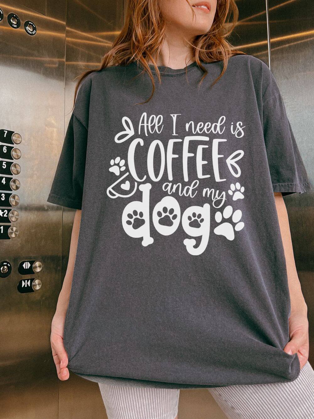 Coffee and My Dog T-Shirt Cute Dog Lover Coffee Graphic Tee