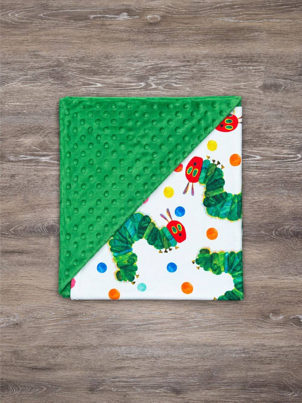 Colorful Caterpillar Baby or Toddler Minky Dot Blanket