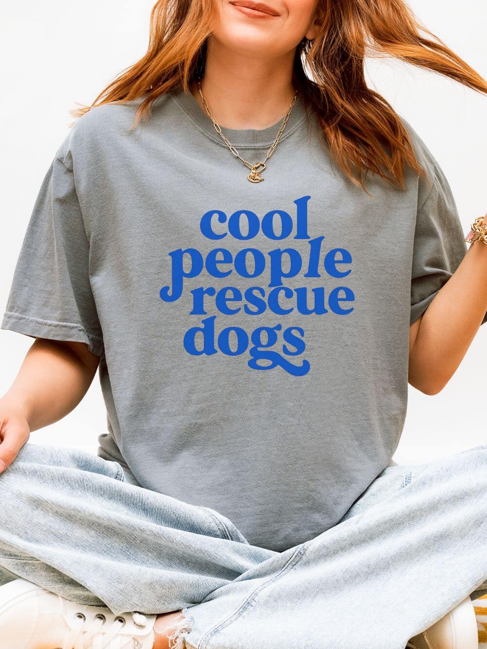 Cool People Rescue Dogs Comfort Colors Unisex Dog Mom T-Shirt - Sydney So Sweet