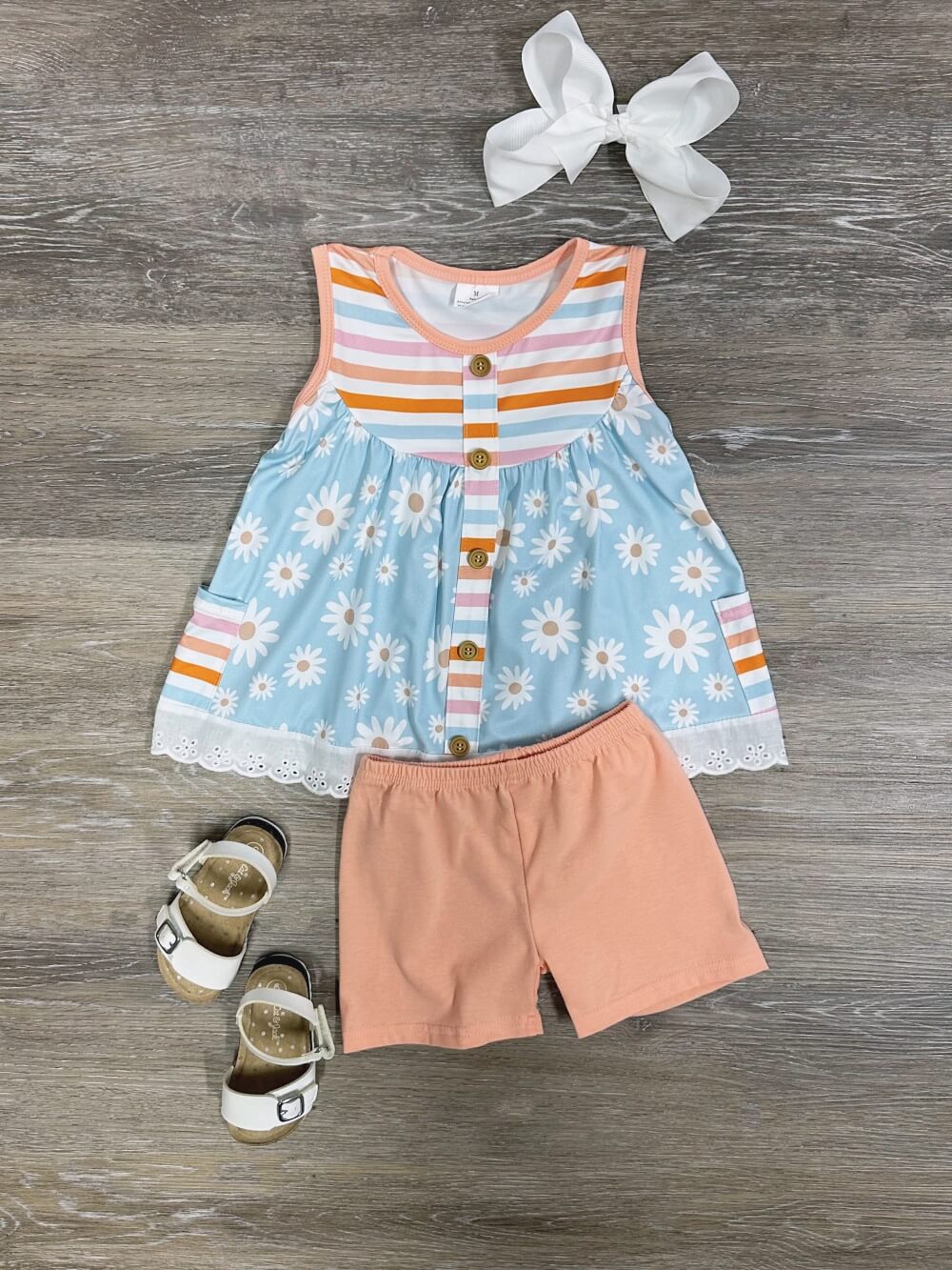 Daisy Days Girls Tank Top Tunic & Shorts Outfit - Sydney So Sweet