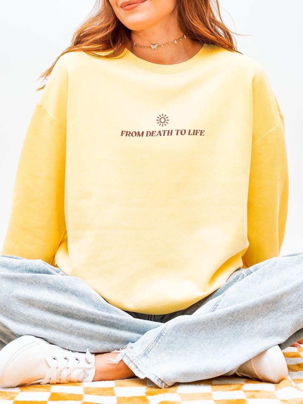 Death Could Not Hold Him Lightweight Crewneck Sweatshirt Christian Pullover