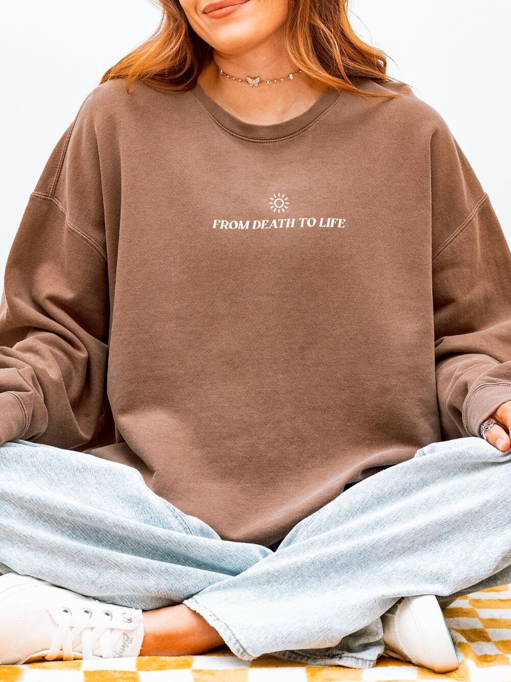 Death Could Not Hold Him Lightweight Crewneck Sweatshirt Christian Pullover