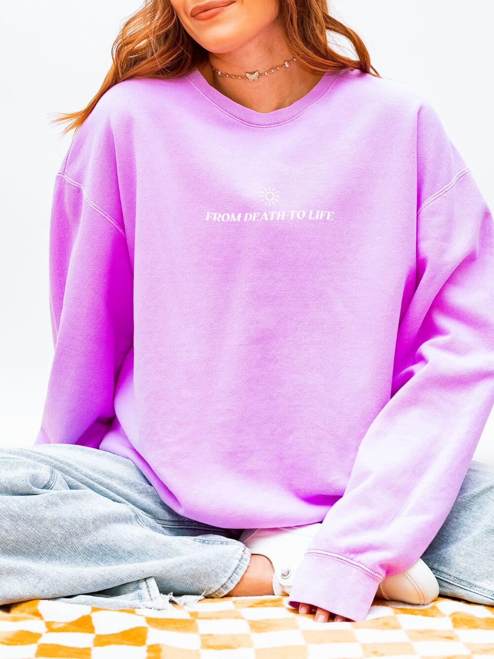 Death Could Not Hold Him Lightweight Crewneck Sweatshirt Christian Pullover