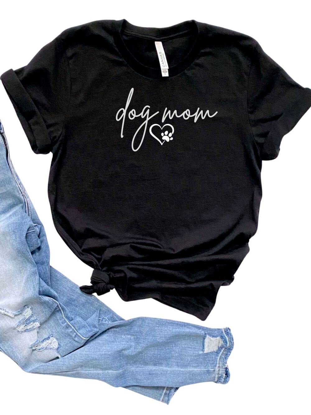 Dog Mom Women's Jersey Short Sleeve Graphic Tee - 12 Colors - Sydney So Sweet