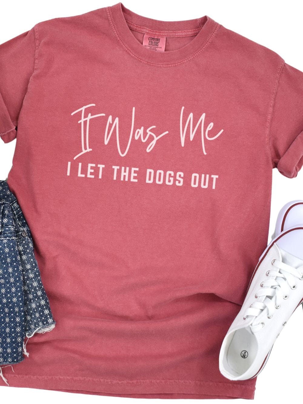 It Was Me I Let The Dogs Out Funny Unisex Short Sleeve Graphic T-Shirt