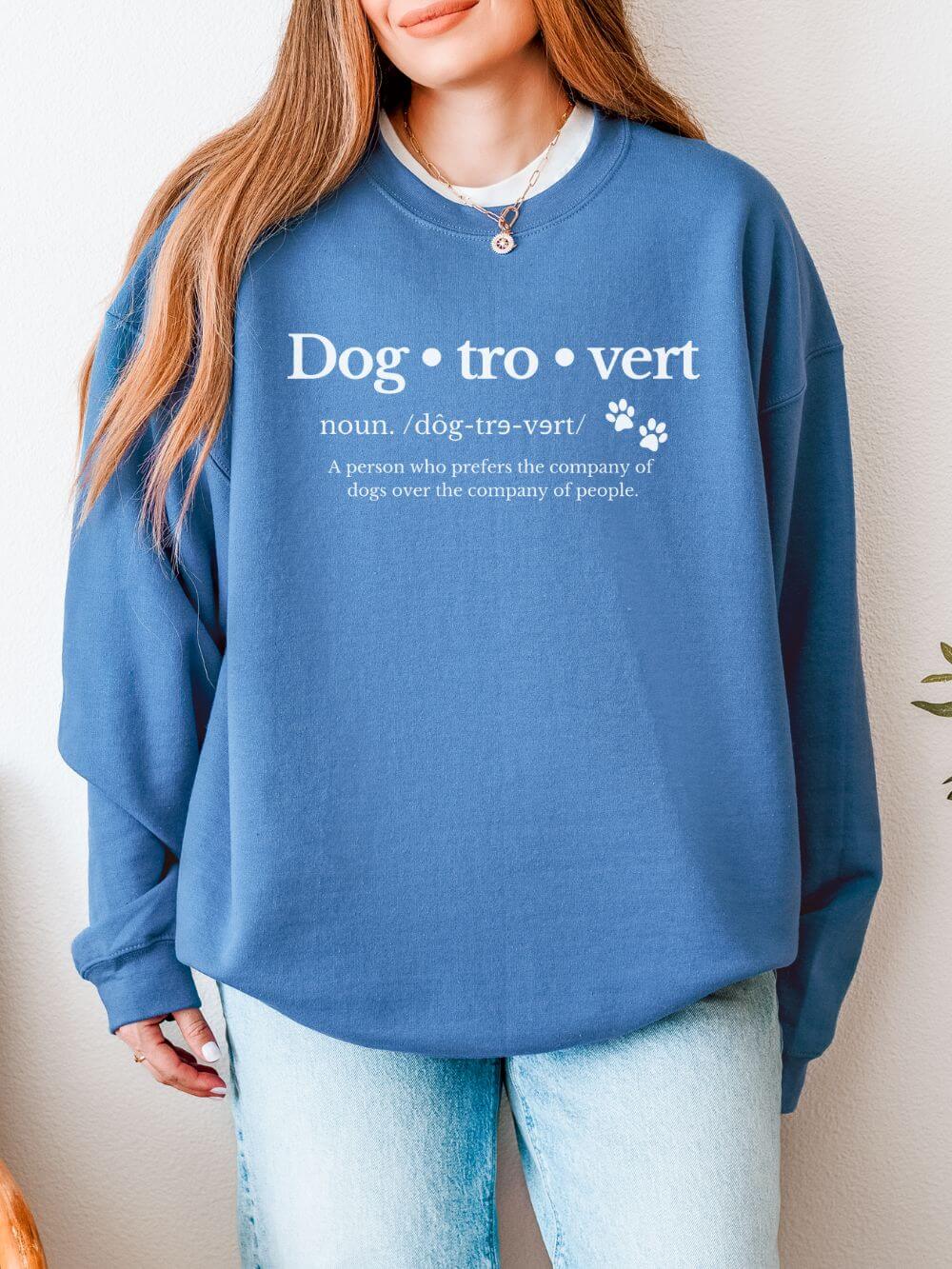 Dog-tro-vert Dog Lover Unisex Heavy Blend Cozy Crewneck Sweatshirt - Sydney So Sweet