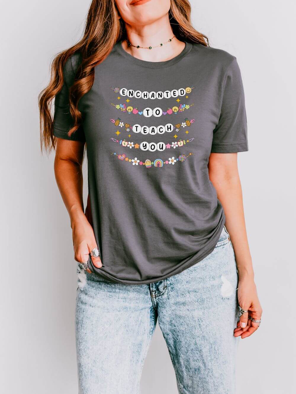 Enchanted to Teach You Tee Bella + Canvas Teacher Shirt T-Shirt for Back to School - Sydney So Sweet