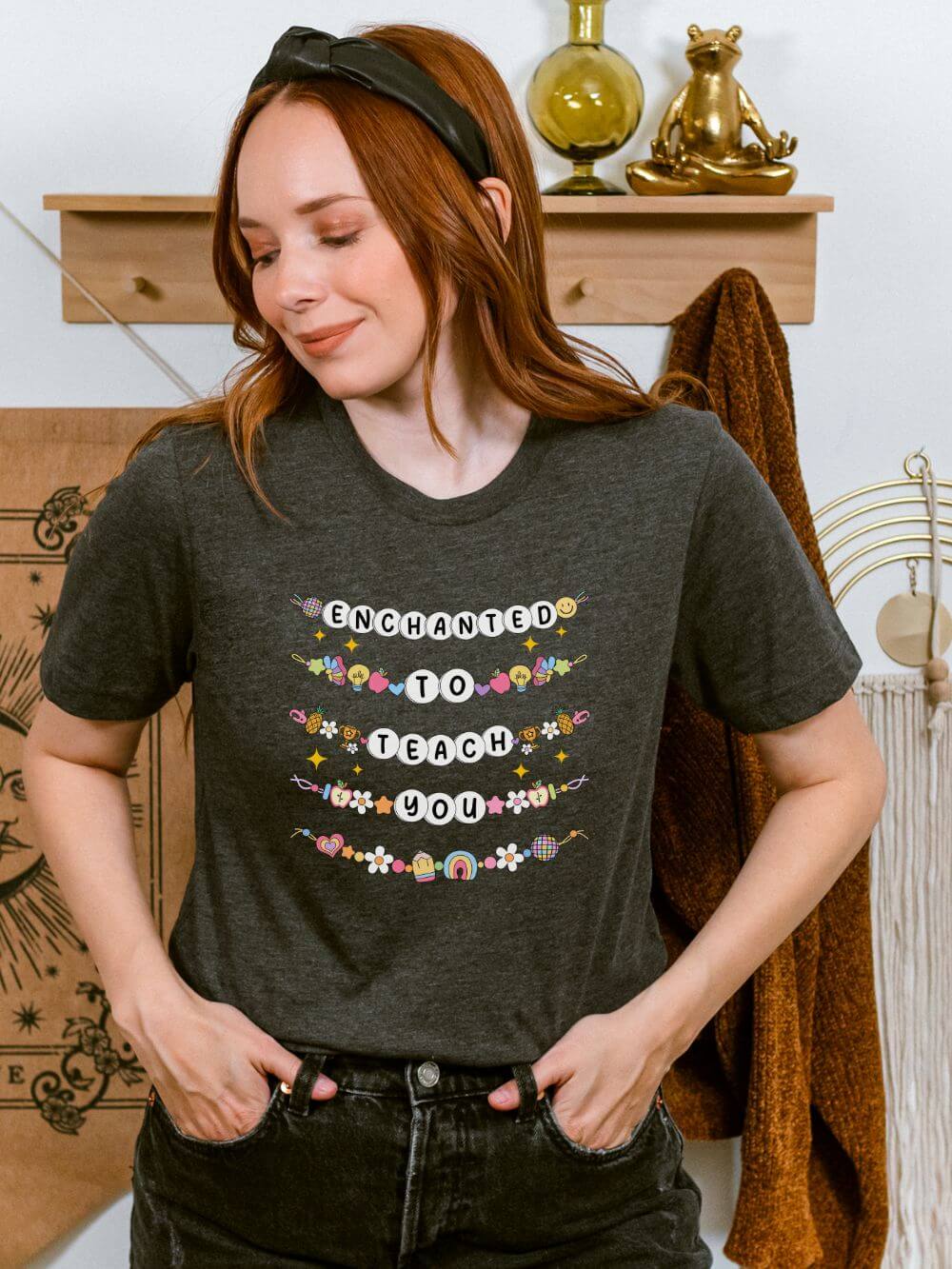 Enchanted to Teach You Tee Bella + Canvas Teacher Shirt T-Shirt for Back to School - Sydney So Sweet