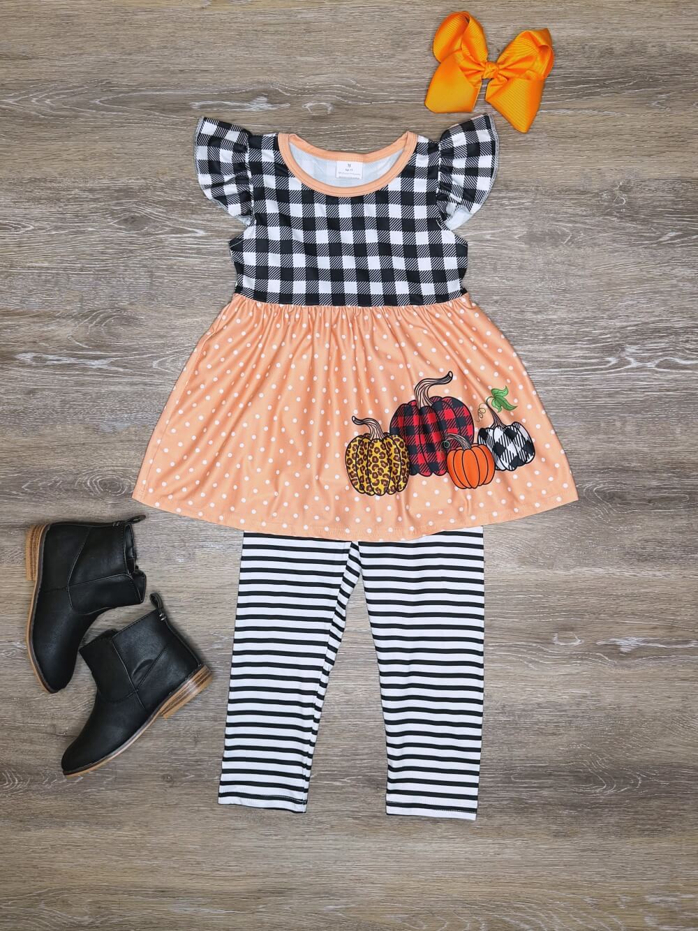 Farmhouse Pumpkin Patch Girls Leggings Outfit