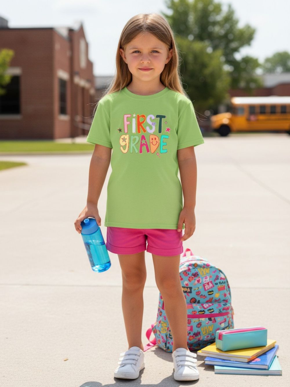 First Grade Kids T-Shirt Cute & Colorful Back to School 1st Grade Tee