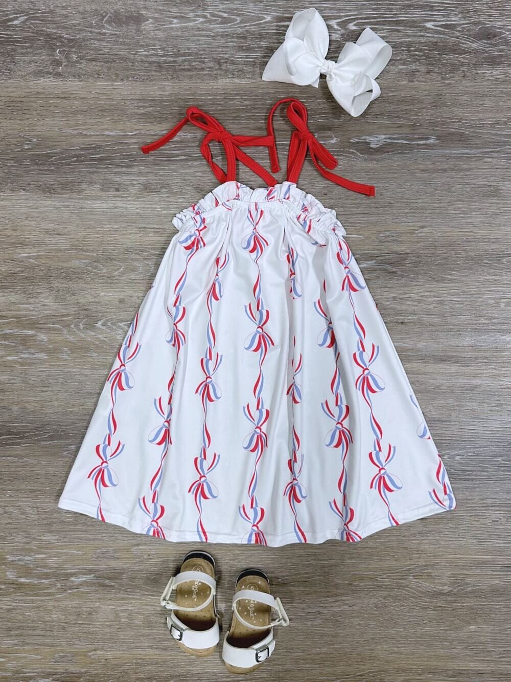 Freedom & Bows Girls Patriotic Tie Tank Dress - Sydney So Sweet