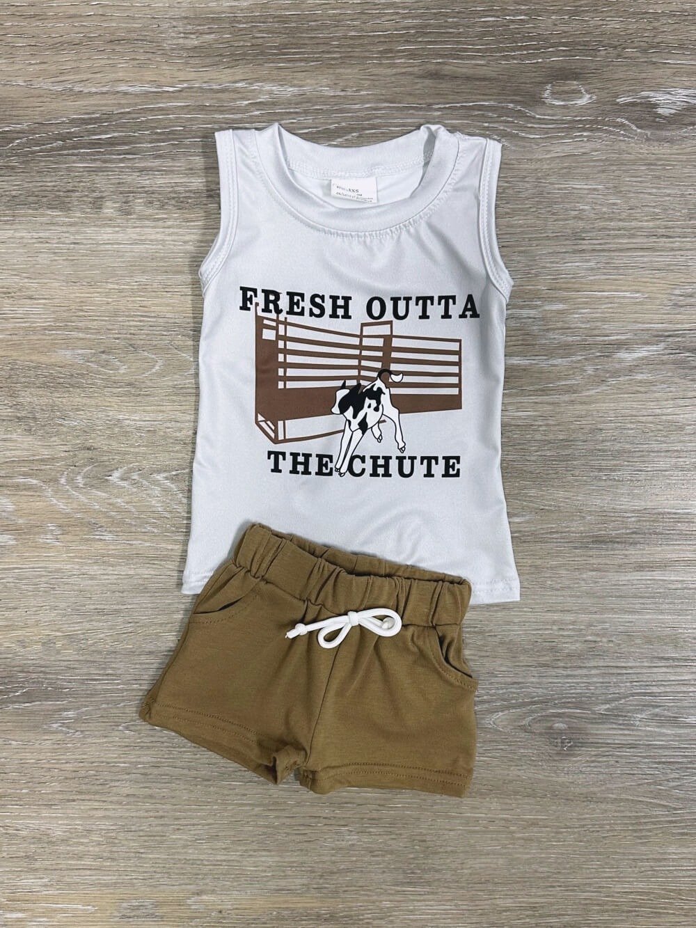 Fresh Outta the Chute Boys Baby Cow Shorts Outfit - Sydney So Sweet