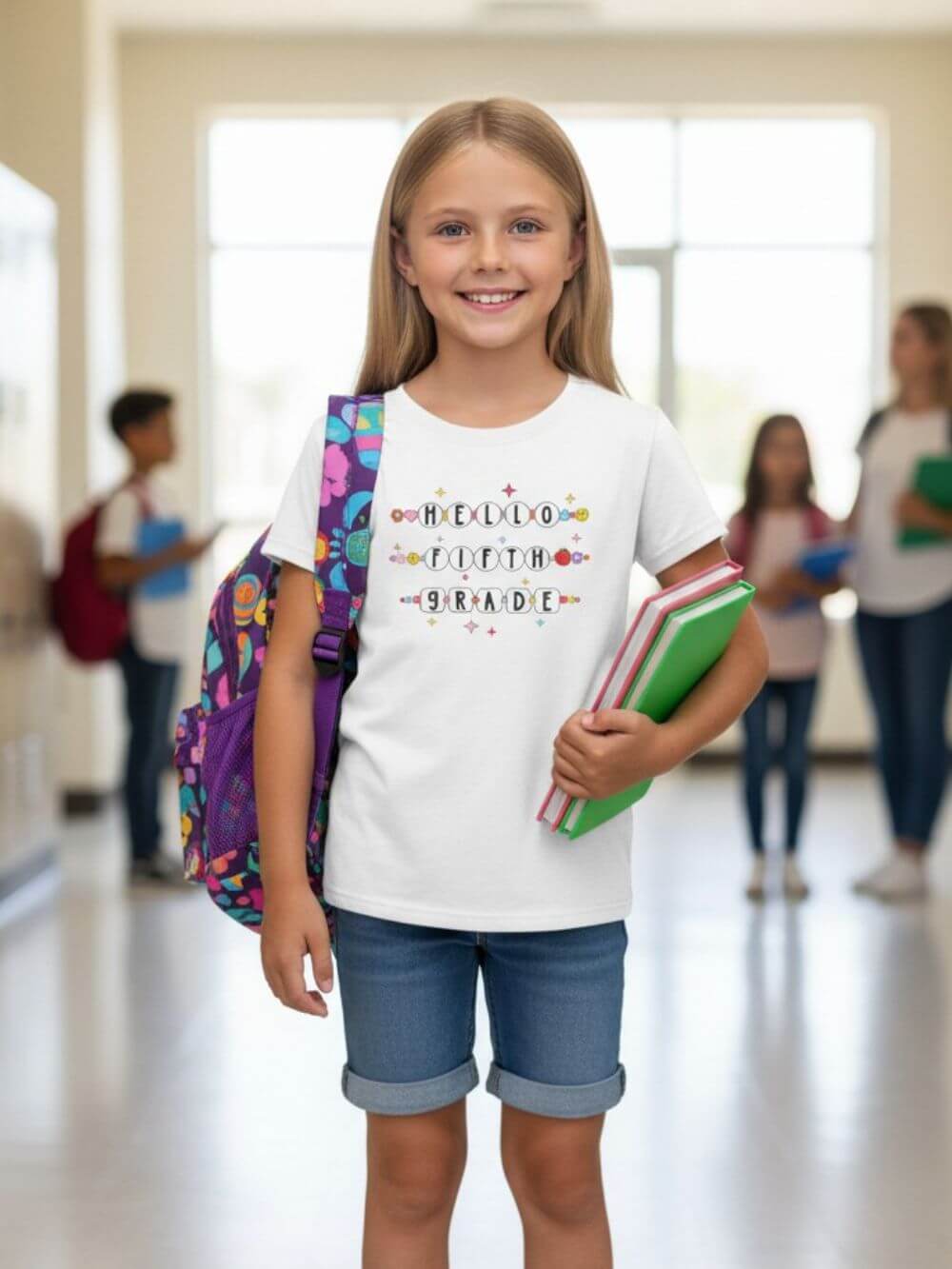 Friendship Bracelets Hello Fifth Grade Kids Tee Cute 5th Grade Back to School T-Shirt