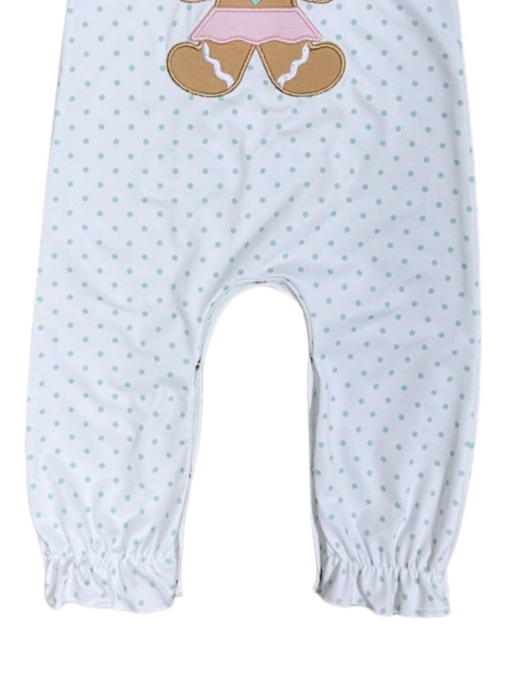 Gingerbread Ballerina Girls Polka Dot Christmas Baby Romper - Sydney So Sweet