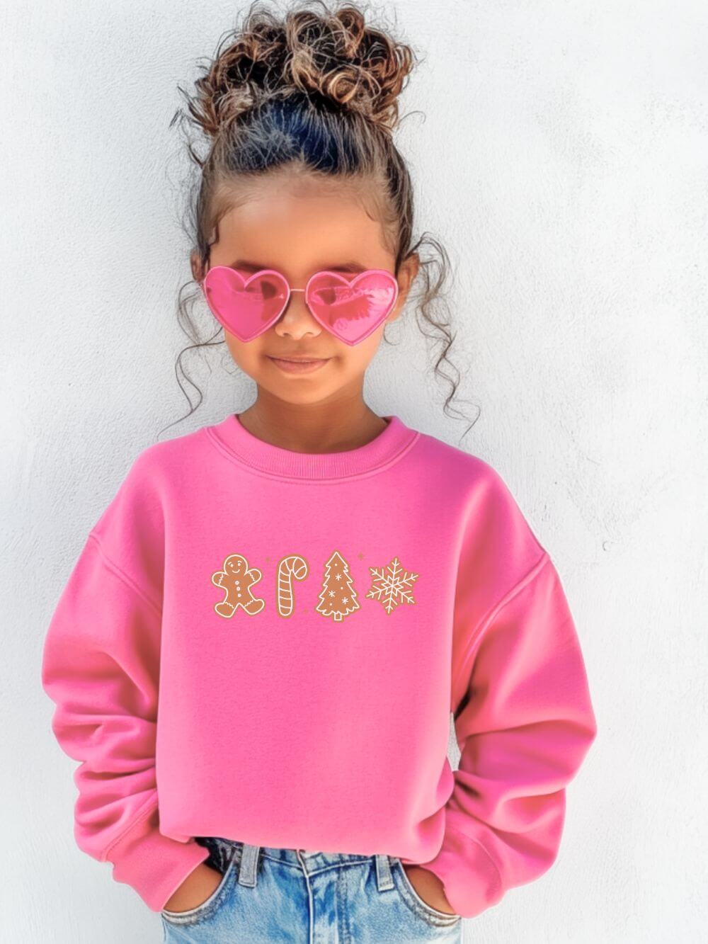 Gingerbread Cookies Heavy Blend Kids' Crewneck Graphic Christmas Holiday Sweatshirt - Sydney So Sweet