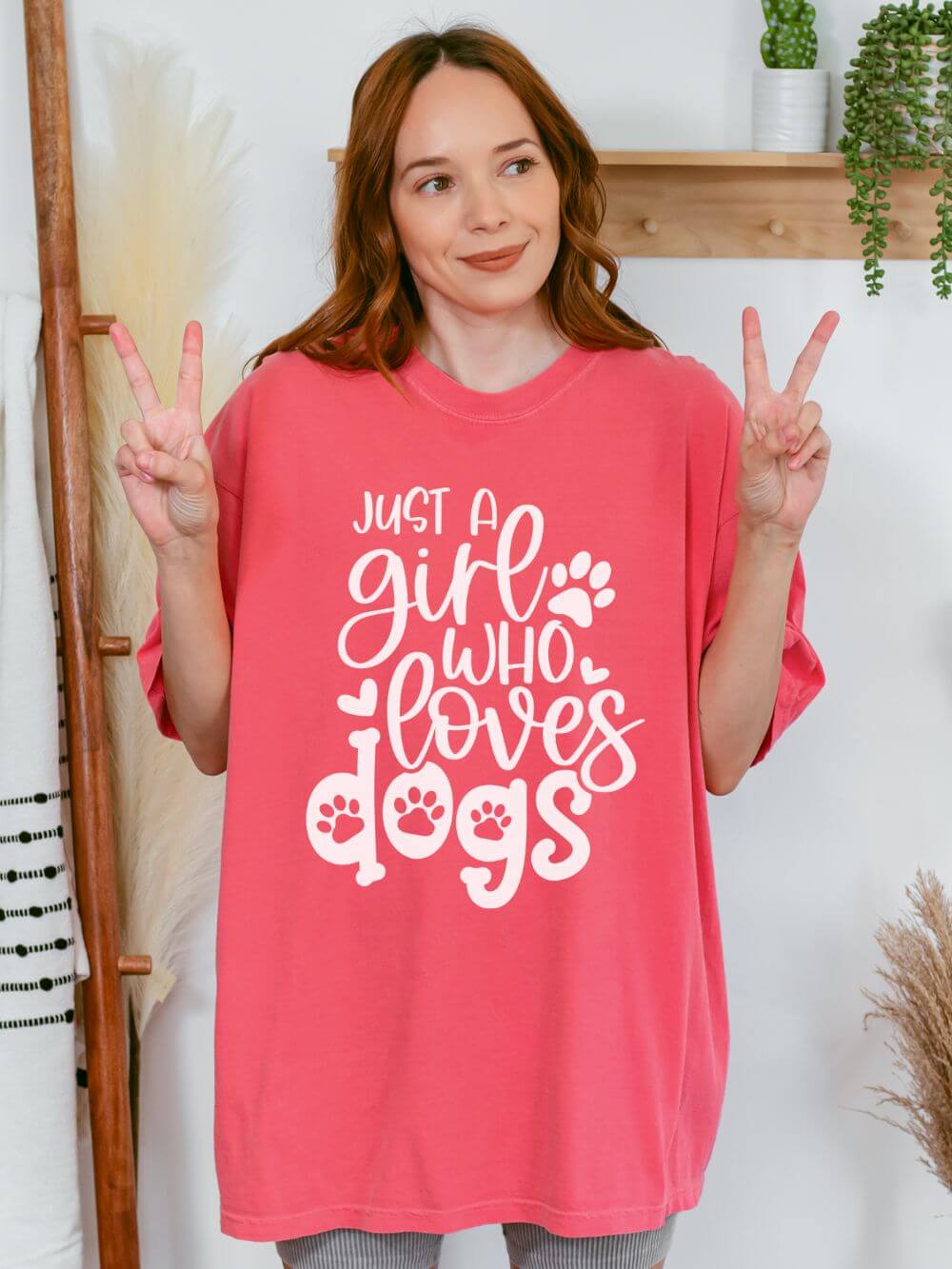 Just a Girl Who Loves Dogs T-Shirt Cute Dog Mom Graphic Tee