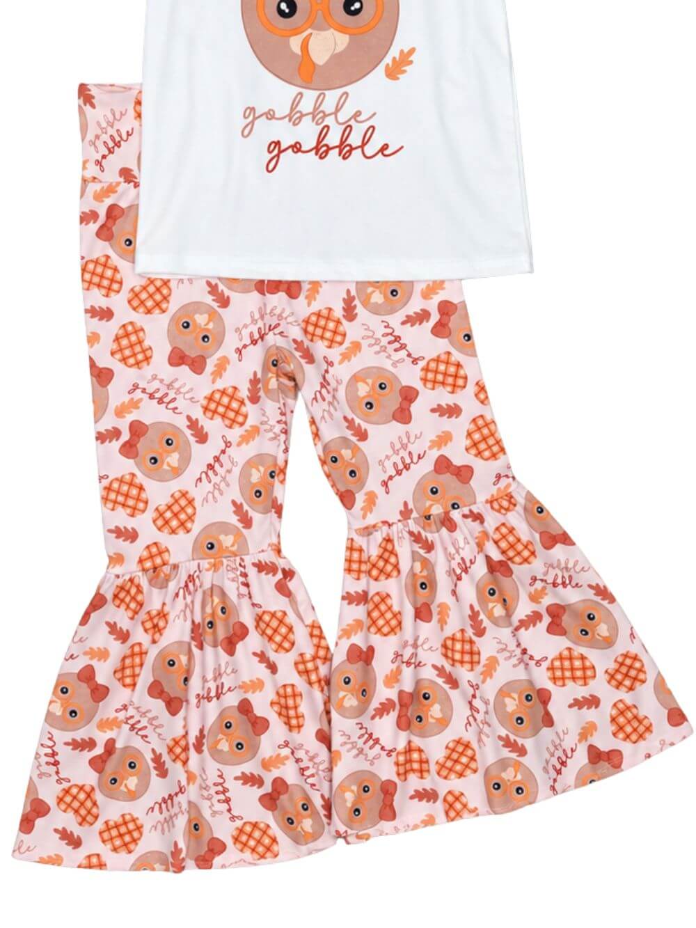 Gobble Gobble Turkey Girls Thanksgiving Bell Bottoms Outfit