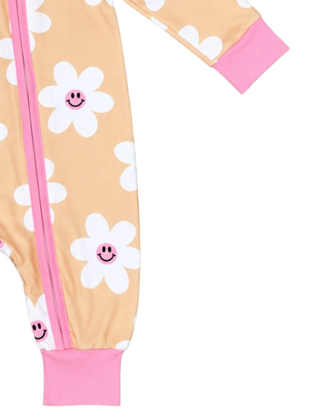 Groovy Retro Daisy Baby Zip Up Baby Romper