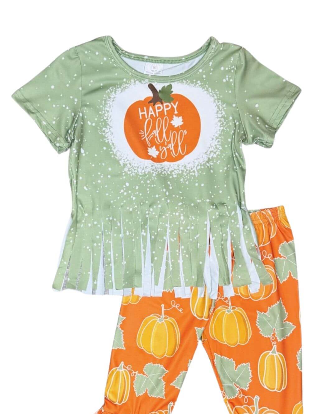 Happy Fall Y'all Pumpkin Girls Bell Bottoms Outfit