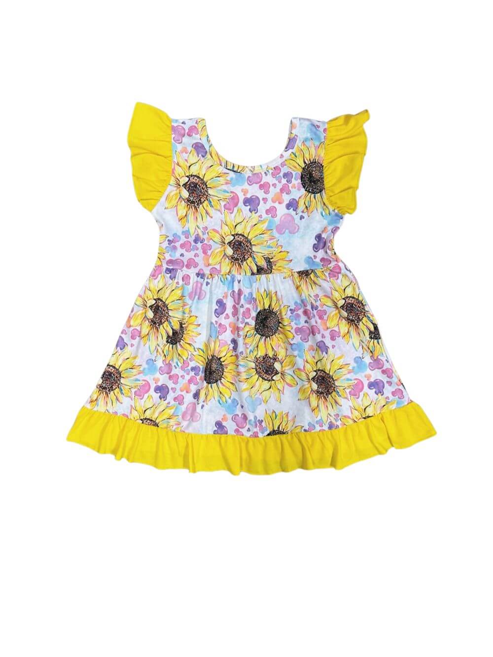 Hello Sunshine Girls Fall Ruffle Sunflower Dress - Sydney So Sweet