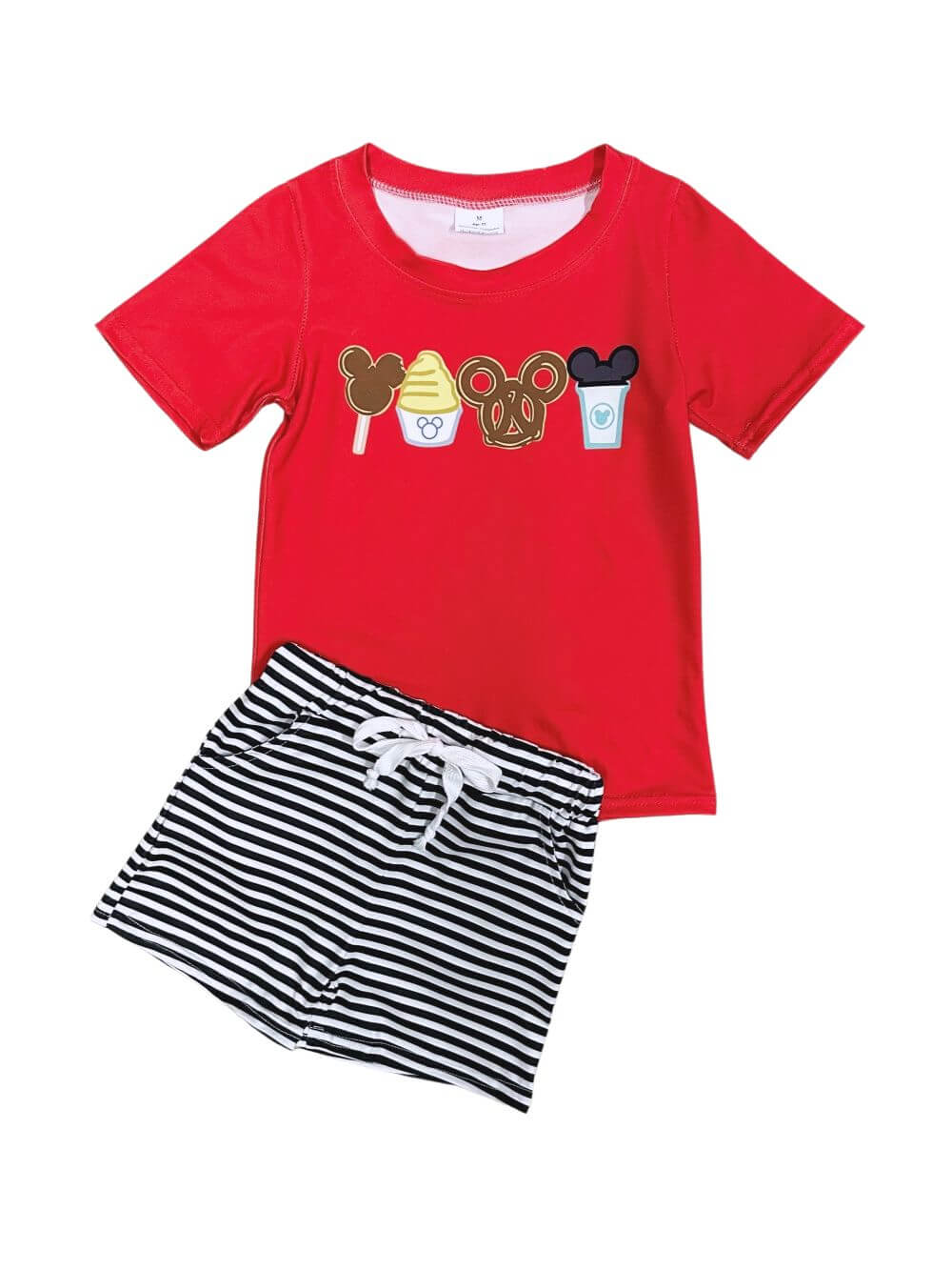 Here for the Snacks Boys Red & Black Shorts Outfit - Sydney So Sweet