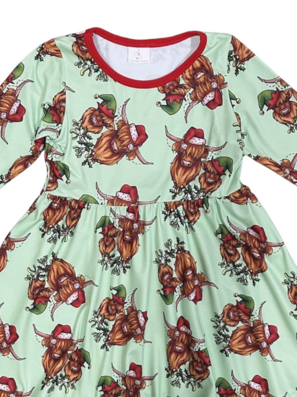 Highland Holiday Cow Girls Christmas Twirl Dress - Sydney So Sweet