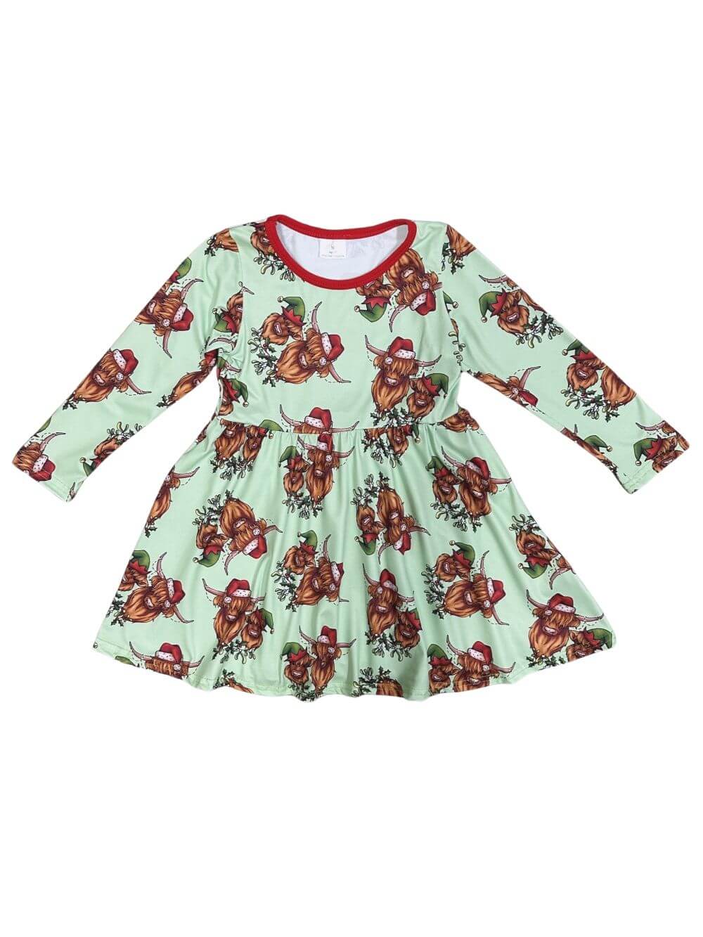 Highland Holiday Cow Girls Christmas Twirl Dress - Sydney So Sweet