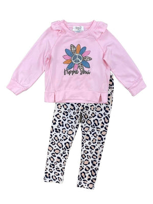 Hippie Soul Pink Feather Animal Print Leggings Outfit - Sydney So Sweet