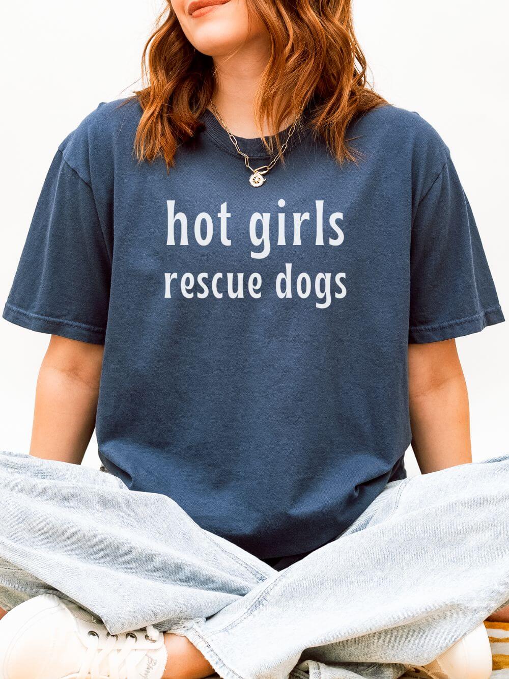 Hot Girls Rescue Dogs Comfort Colors Unisex Dog Mom T-Shirt - Sydney So Sweet