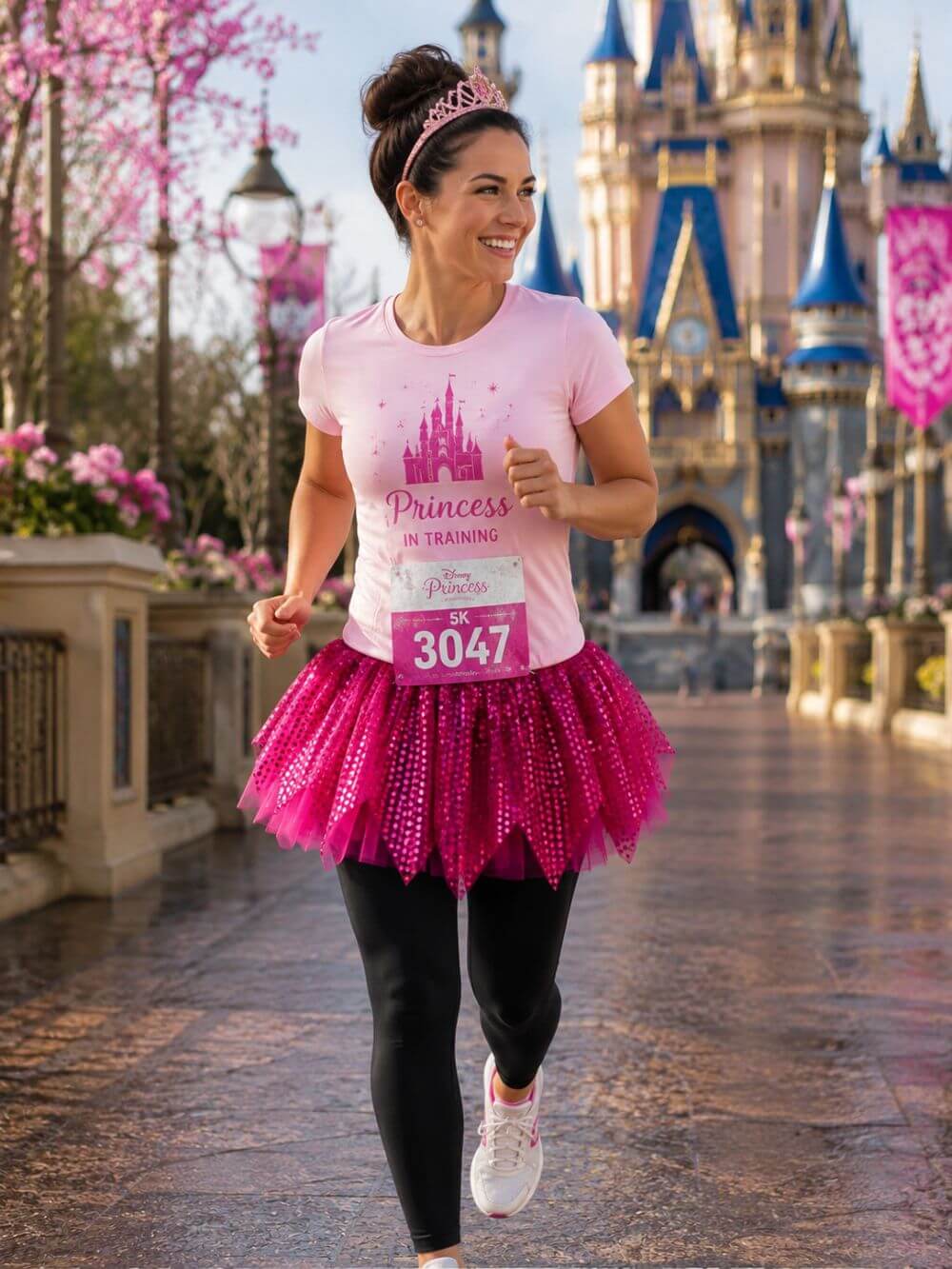 Hot Pink Sparkle Running Tutu Skirt Costume for Girls, Women, Plus