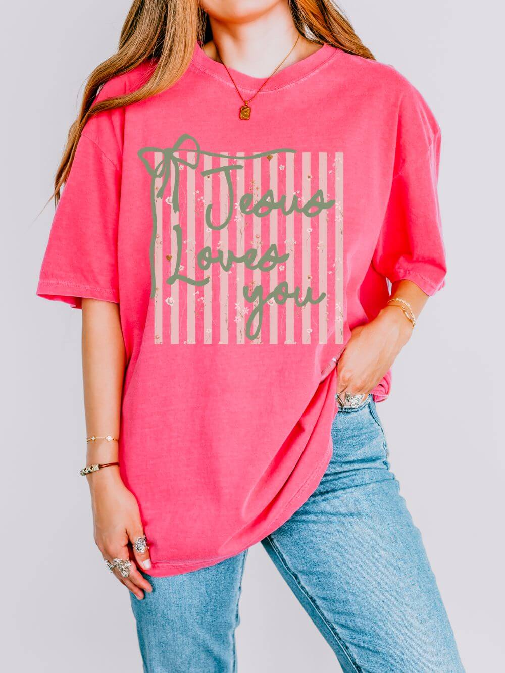 Jesus Loves You Graphic T-Shirt Christian Faith Graphic Tee