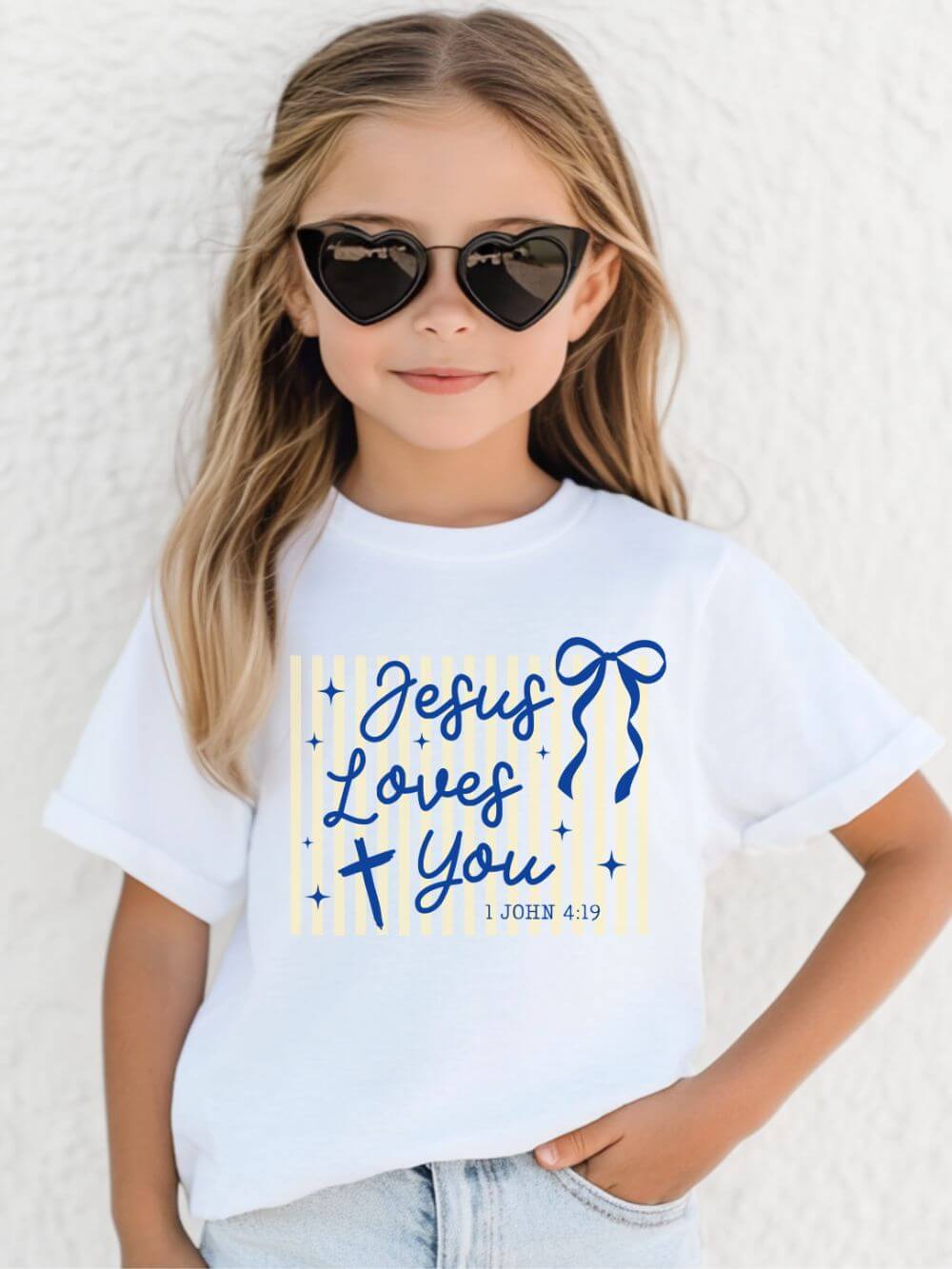 Jesus Loves You Kids' Graphic T-Shirt Inspirational Christian Kids Shirt