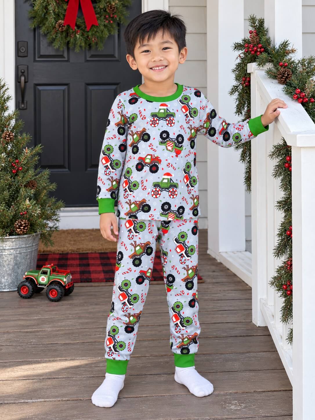 Jolly Monster Truck Kids Christmas Lounge Set