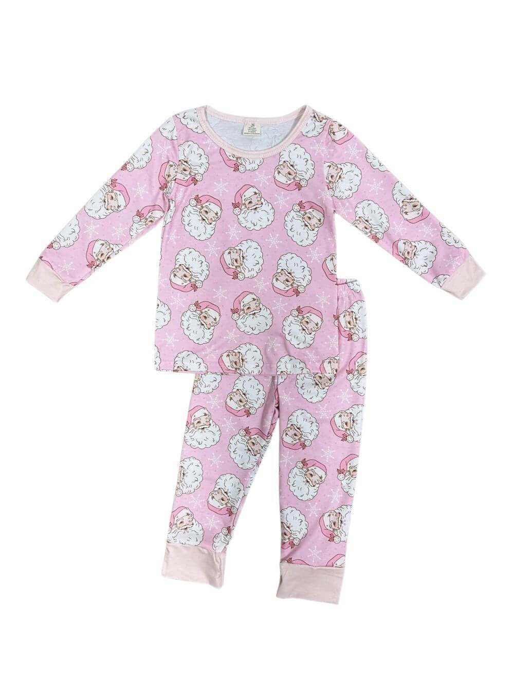Jolly Pink Santa Claus Girls Christmas Pajamas - Sydney So Sweet