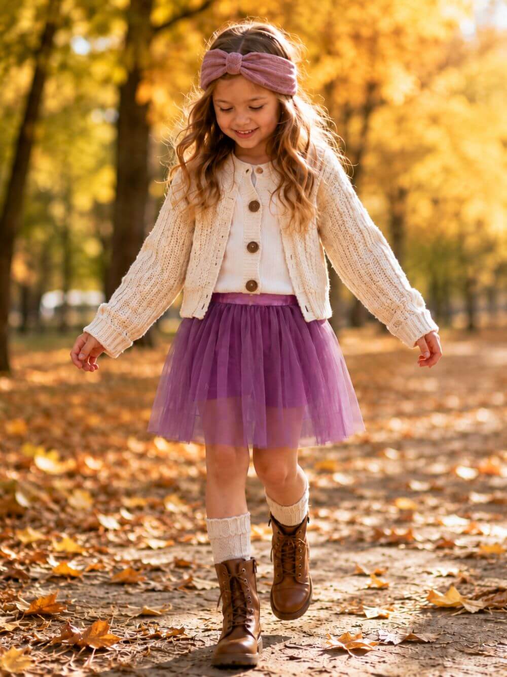 Plum Tutu Skirt for Girls – 3-Layer Tulle Ballet, Dance, and Dress-Up Costume Skirt
