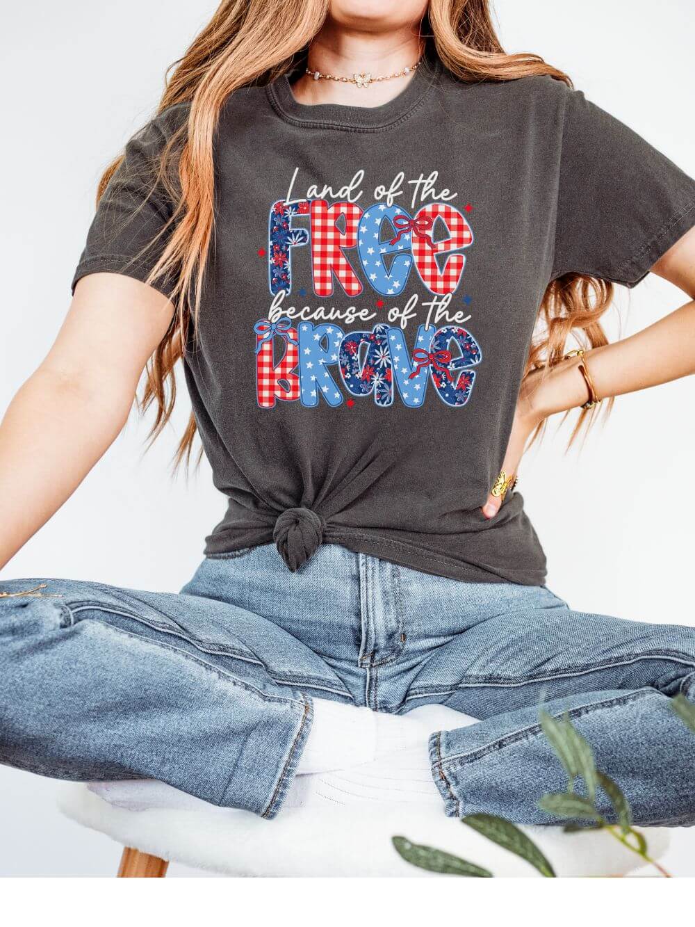 Land of the Free Summer Unisex Tee Comfort Colors 4th of July Patriotic Graphic T-Shirt - Sydney So Sweet