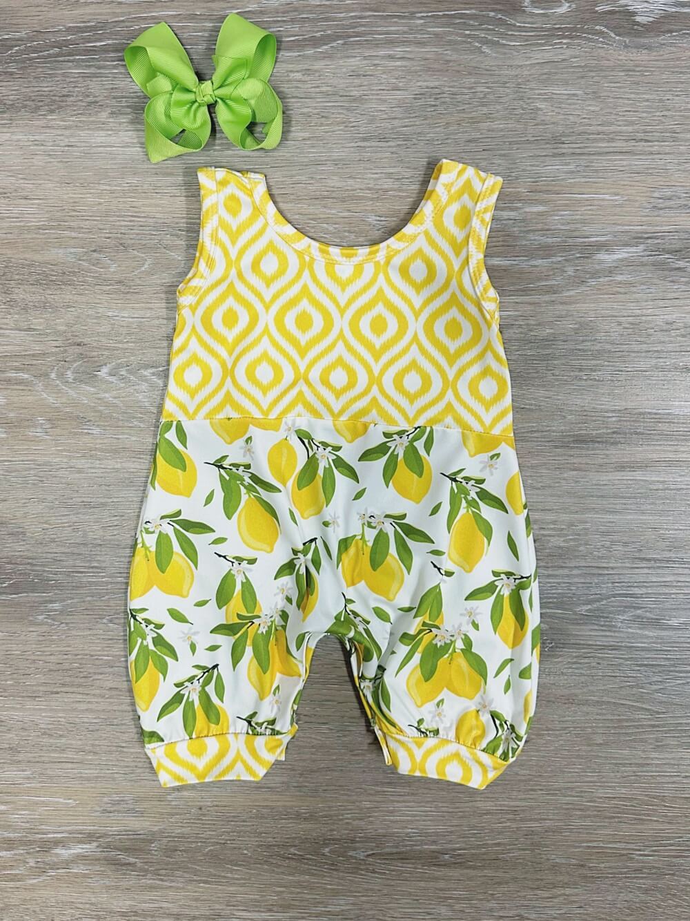 Lemon Drop Baby Bubble Romper - Sydney So Sweet